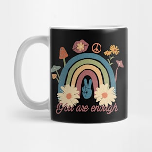 Floral Rainbow You Are Enough Mug